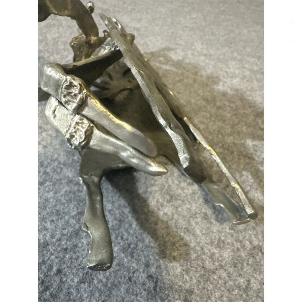 Pewter Santa with Deer and Tree By Don Drumm Home Decor Retired Signed